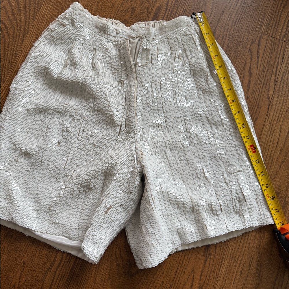 Vintage White Sequin Shorts